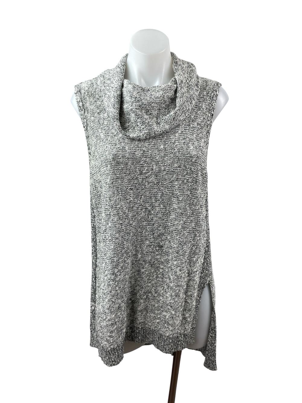 Two by Vince Camuto Heather Gray Cowl Neck Sleeveless Sweater Mini Dress Size L